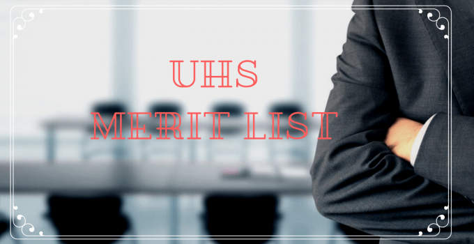UHS Merit List 2021