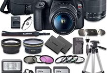 Canon EOS Rebel T7 DSLR Camera Bundle with Canon EF-S 18-55mm f/3.5-5.6 is II Lens + 2pc SanDisk 32GB Memory Cards + Accessory Kit