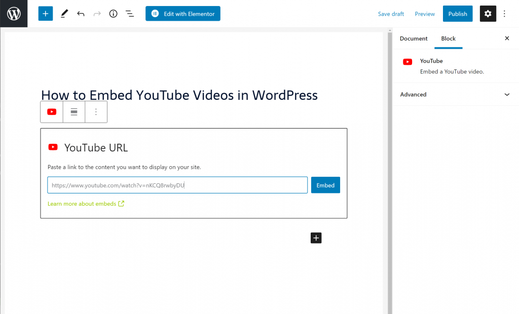 Embed Youtube videos in WordPress
