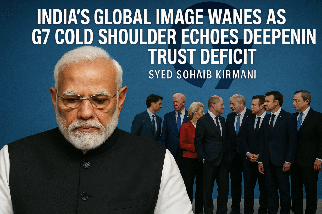 India’s Global Image Wanes as G7 Cold Shoulder Echoes Deepening Trust Deficit – Syed Sohaib kirmani India Snubbed: G7 Cold Shoulder Highlights Growing Trust Deficit